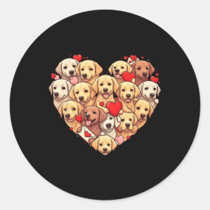 Adesivo Redondo Funny Labrador Retriever Heart Namorados Labrador