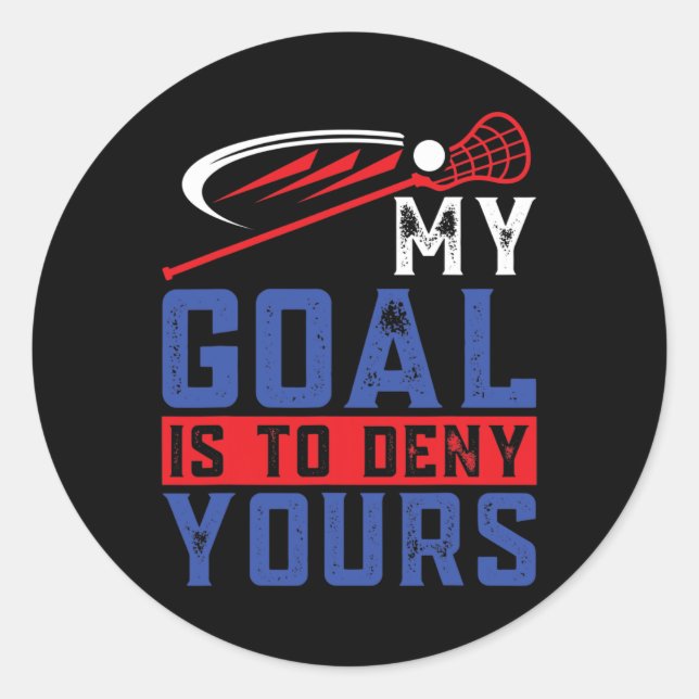 Adesivo Redondo Funny Lacrosse Merch - Novelty Lacrosse Players De (Frente)