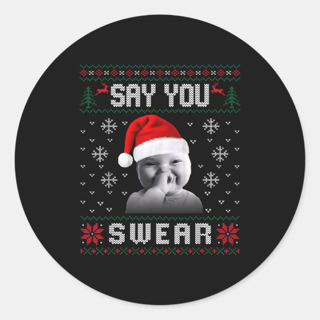 Adesivo Redondo Funny Laughing Baby Ai Baby Meme Brainrot Ugly Chr (Frente)