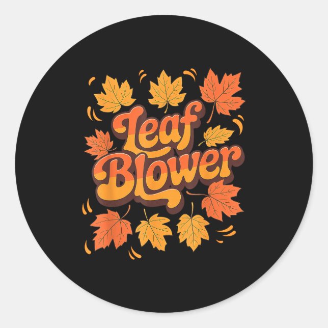 Adesivo Redondo Funny Leaf Blower Fall Costume Couple Halloween Ma (Frente)