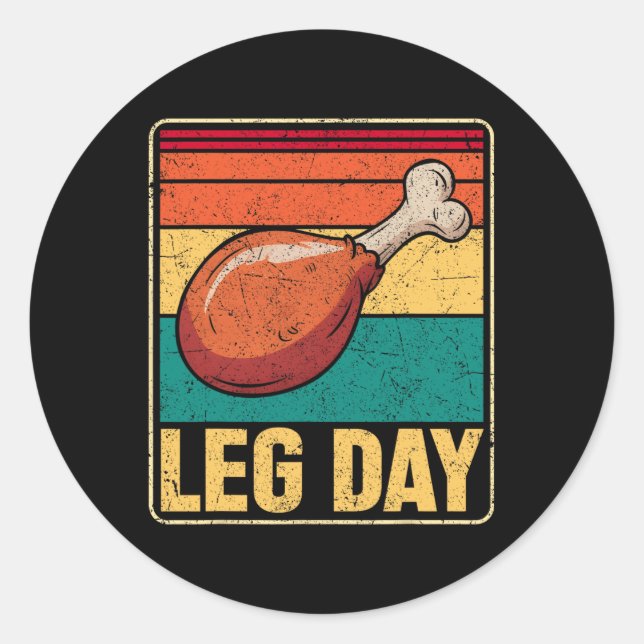 Adesivo Redondo Funny Leg Day Costume Turkey Day Pilgrim Thanksgiv (Frente)