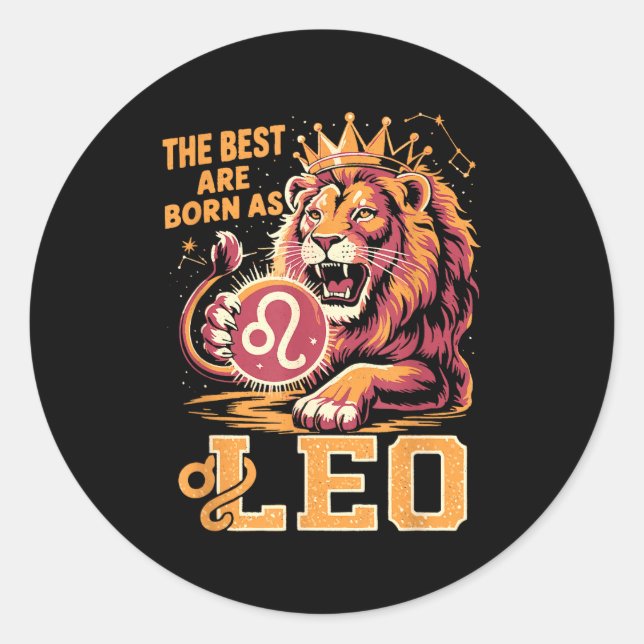 Adesivo Redondo Funny Leo Birthday Quote Astrology Horoscope Gift  (Frente)