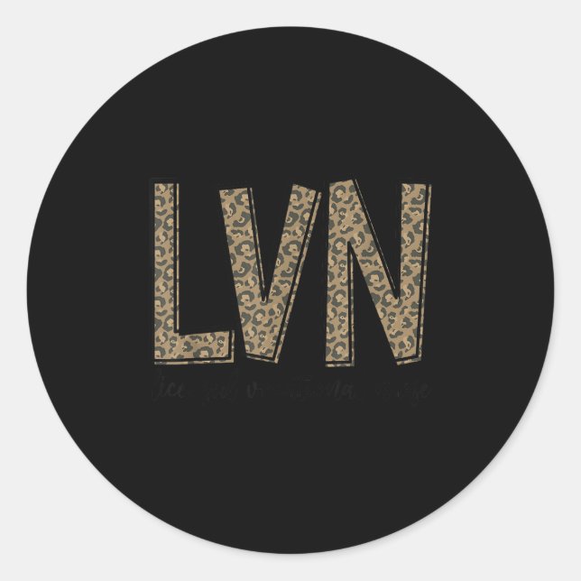 Adesivo Redondo Funny Leopard Lvn Happy Licensed Vocational Nurse  (Frente)