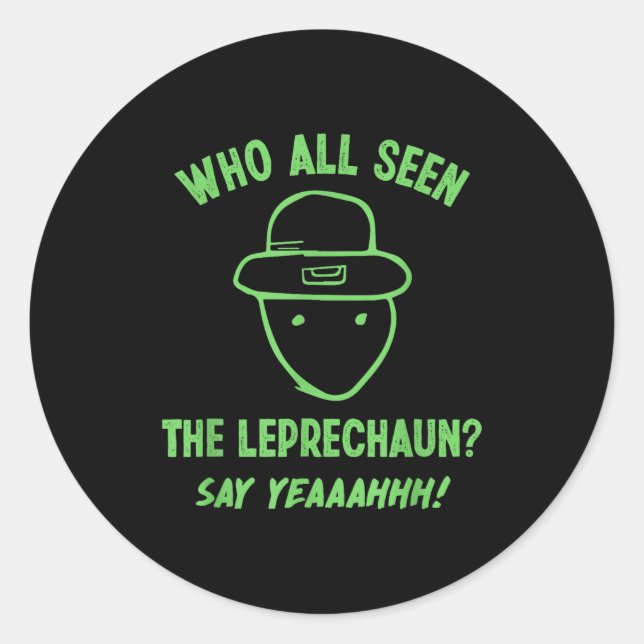 Adesivo Redondo Funny Leprechaun Amateur Sketch Meme Irish St Patr (Frente)