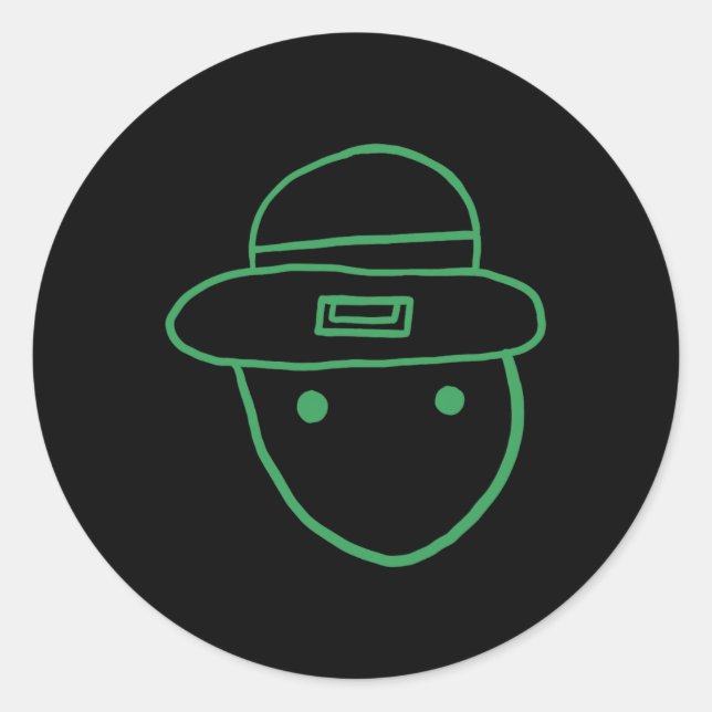 Adesivo Redondo Funny Leprechaun Amateur Sketch Meme Rua Irlandesa (Frente)