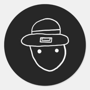 Adesivo Redondo Funny Leprechaun Amateur Sketch Meme Rua Irlandesa