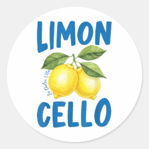 Adesivo Redondo Funny Limoncello La Dolce Vita Italiana Lemon