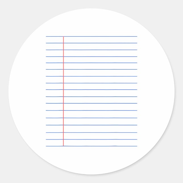 Adesivo Redondo Funny Lined Notebook Paper Matching Group Hallowee (Frente)