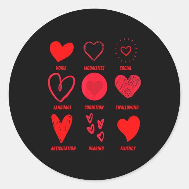 Adesivo Redondo Funny Lsp Speech Language Pathologist Valentines  (Frente)
