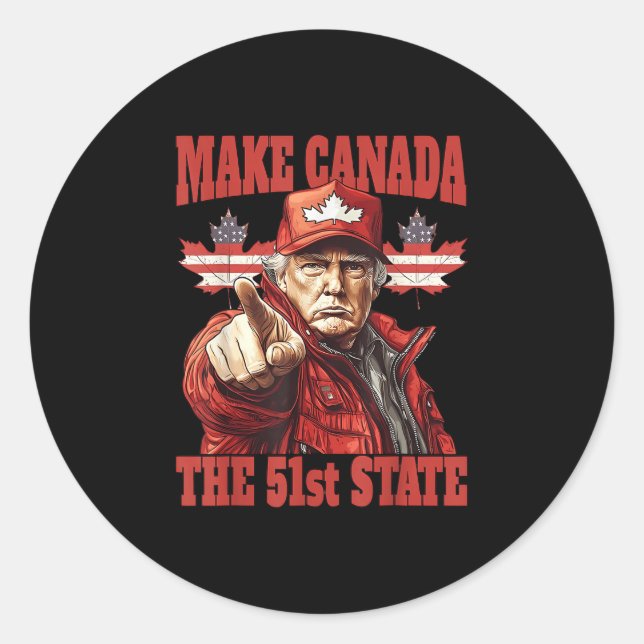 Adesivo Redondo Funny Make Canada 51rua State (Frente)