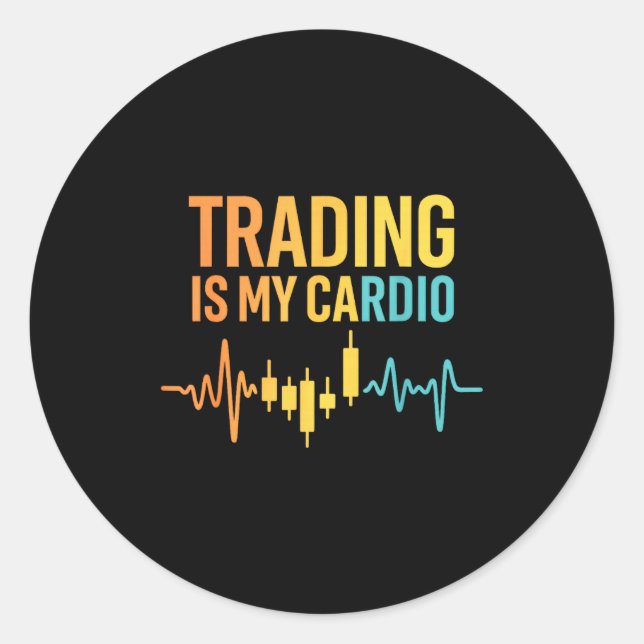 Adesivo Redondo Funny Market For Trader Dad, Trading Quotes Stocks (Frente)