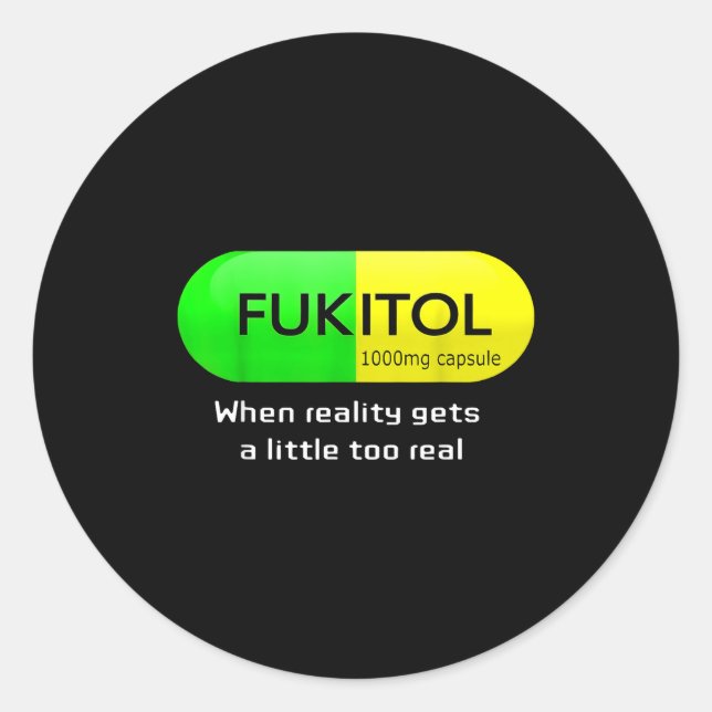 Adesivo Redondo Funny Medication Gooditol Capsule Pharmacy Humor  (Frente)