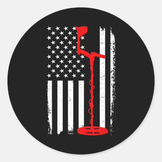 Adesivo Redondo Funny Metal Detecting Design For Men Women Metal D (Frente)