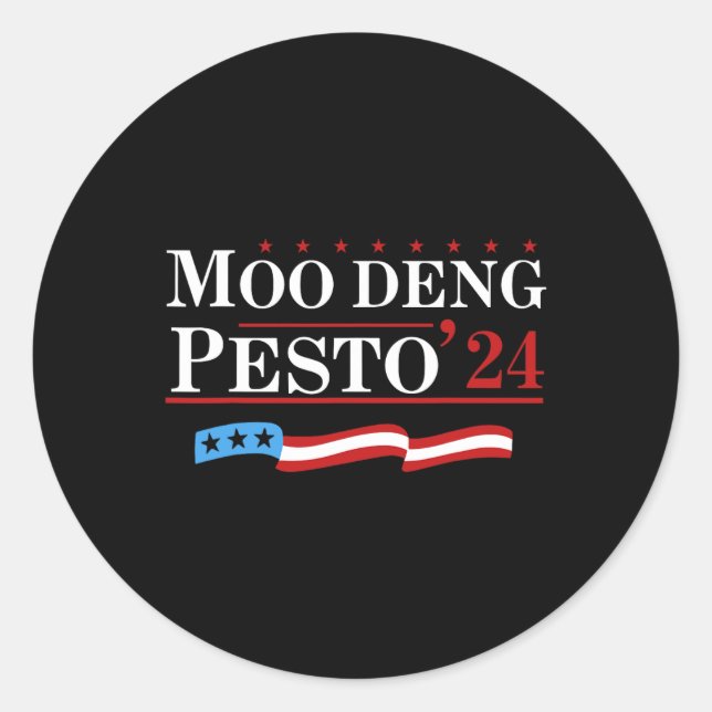 Adesivo Redondo Funny Moo Deng Pesto 24 Pguin Ba (Frente)