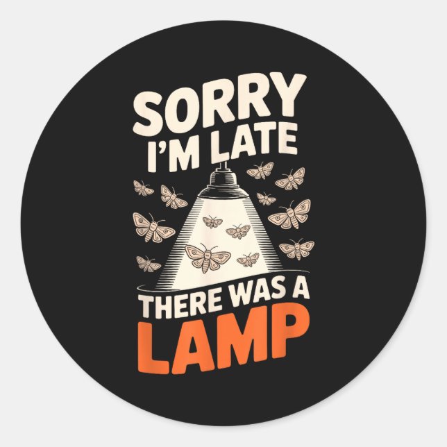 Adesivo Redondo Funny Moth Collector Collecting Ledopterology Men  (Frente)