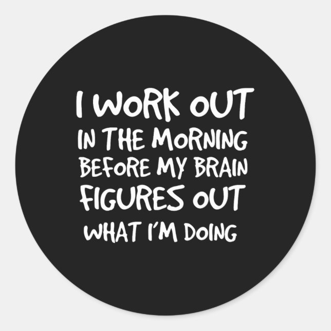 Adesivo Redondo Funny Motivational Gym Cote Workshop (Frente)