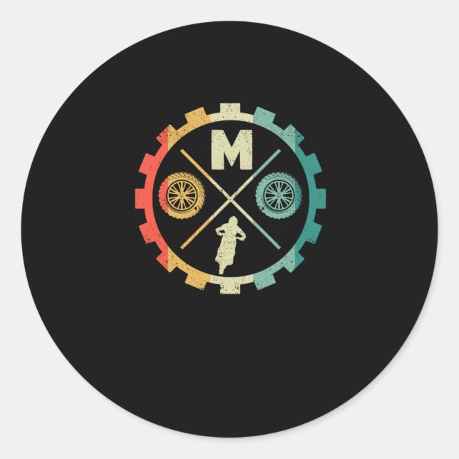 Adesivo Redondo Funny Moto Cross Dirt Bike Motocross Biker (Frente)