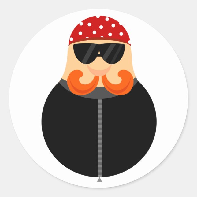 Adesivo Redondo Funny Motorcycle Biker (Frente)