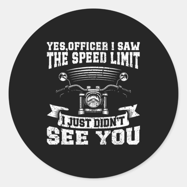 Adesivo Redondo Funny Motorcycle Lover Graphic Women Men Motorbike (Frente)