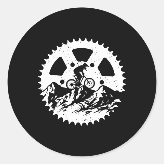 Adesivo Redondo Funny Mountain Biking Art For Men Women Mtb Mounta (Frente)