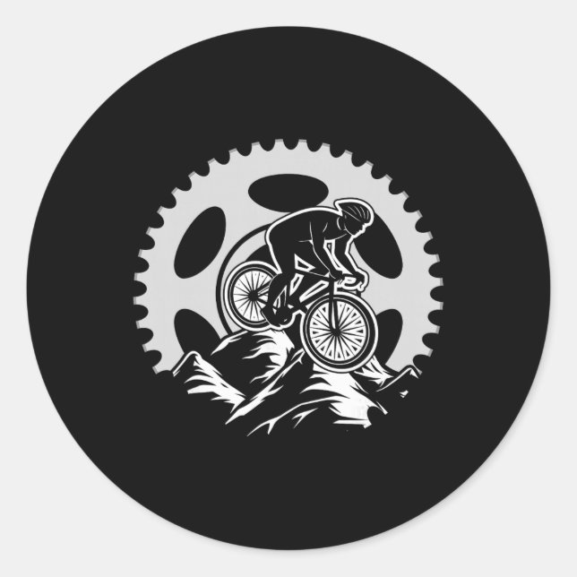 Adesivo Redondo Funny Mountain Biking Art For Men Women Mtb Mounta (Frente)