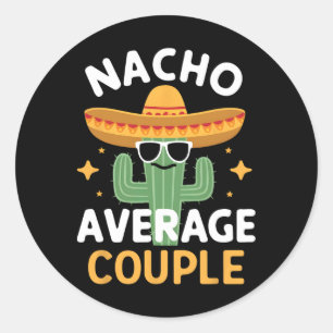 Adesivo Redondo Funny Nacho Média Casal Cinco De Mayo Mexicano F