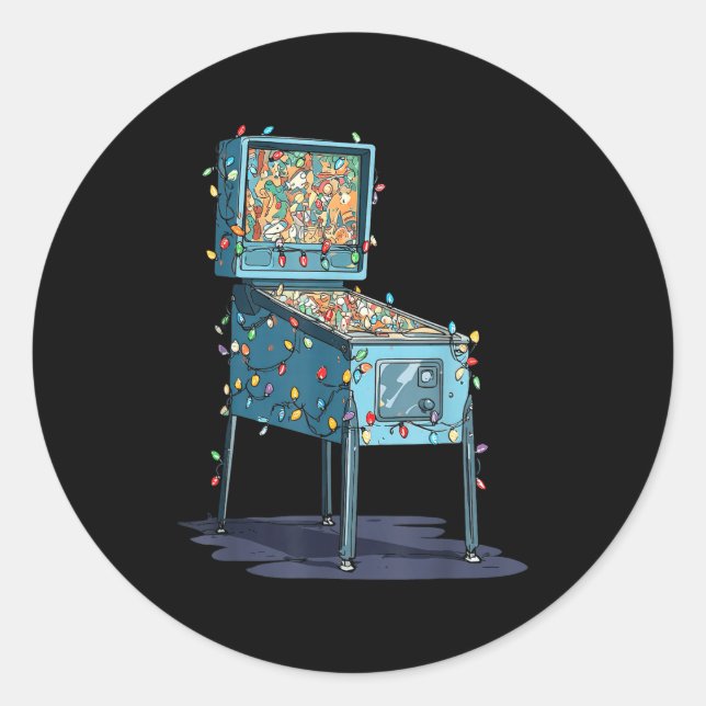 Adesivo Redondo Funny Nball Machine Christmas Graphics Lights Love (Frente)