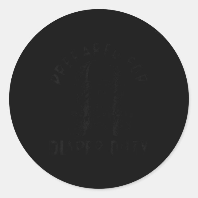 Adesivo Redondo Funny New Dad Prepared For Diaper Duty  (Frente)