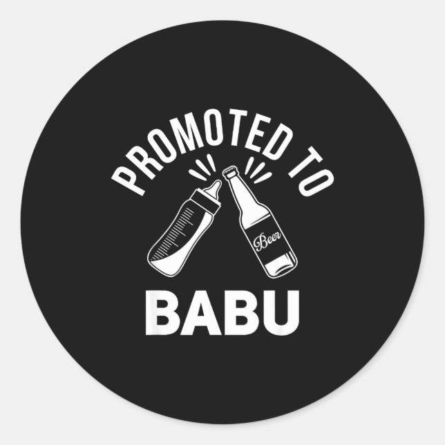 Adesivo Redondo Funny New Grandpa Pregnancy Announcement Promoted  (Frente)