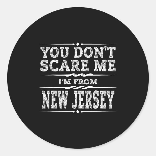 Adesivo Redondo Funny New Jersey Home Garden State Gift  (Frente)