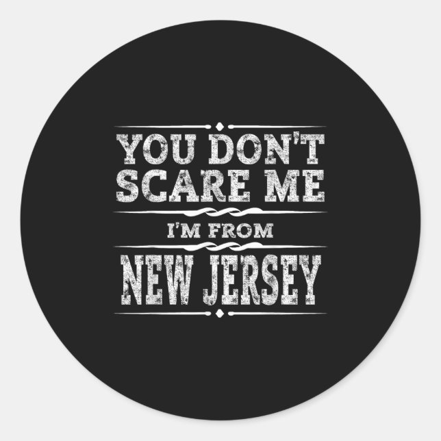Adesivo Redondo Funny New Jersey Home Garden State Gift  (Frente)