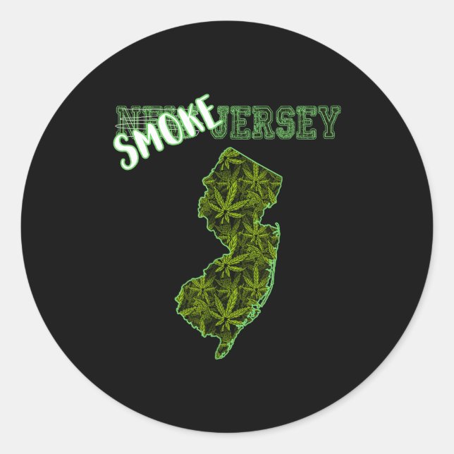 Adesivo Redondo Funny New Jersey Weed Weed Culture  (Frente)