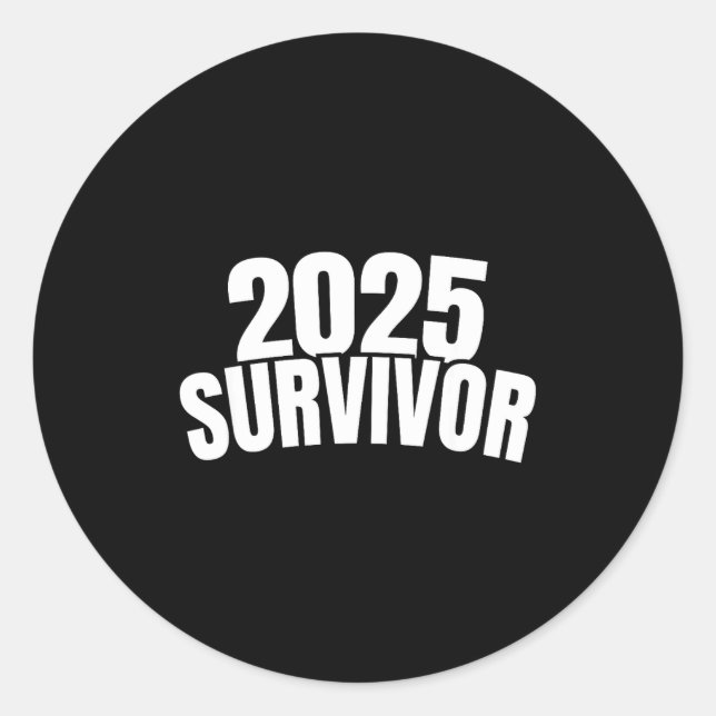 Adesivo Redondo Funny New Years For Men 2025 Survivor  (Frente)