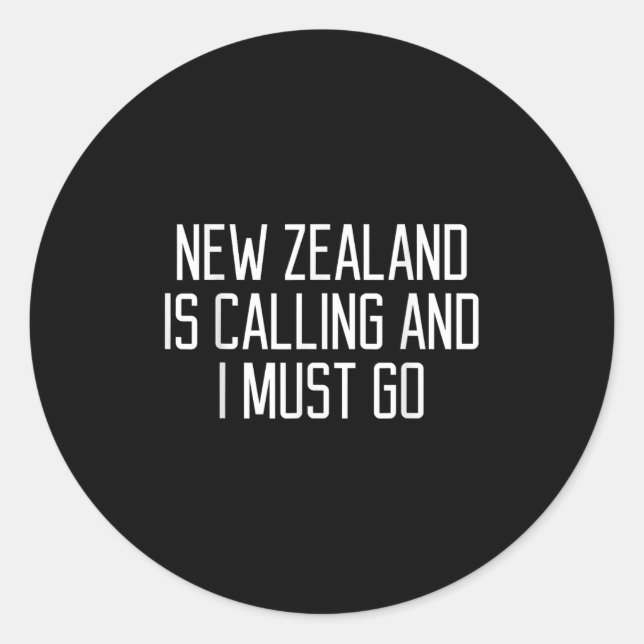 Adesivo Redondo Funny New Zealand Quote  (Frente)