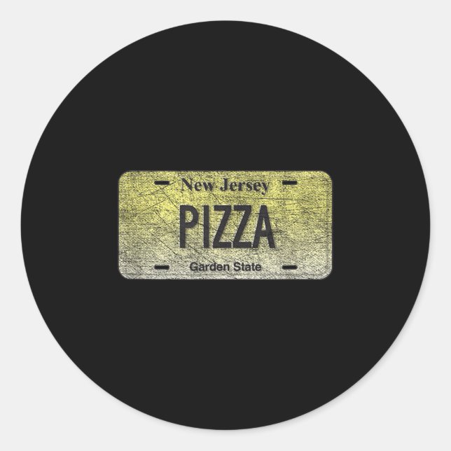 Adesivo Redondo Funny Nj State Vanity License Plate Zza  (Frente)