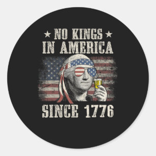 Adesivo Redondo Funny No Kings In America Desde 1776 4 De Julho M