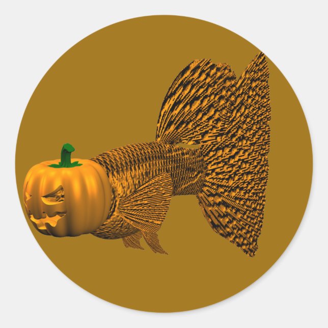 Adesivo Redondo Funny Orange Guppy (Frente)