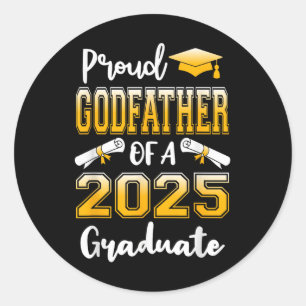 Adesivo Redondo Funny Orgulhoso Padrinho De Um Formando De 2025