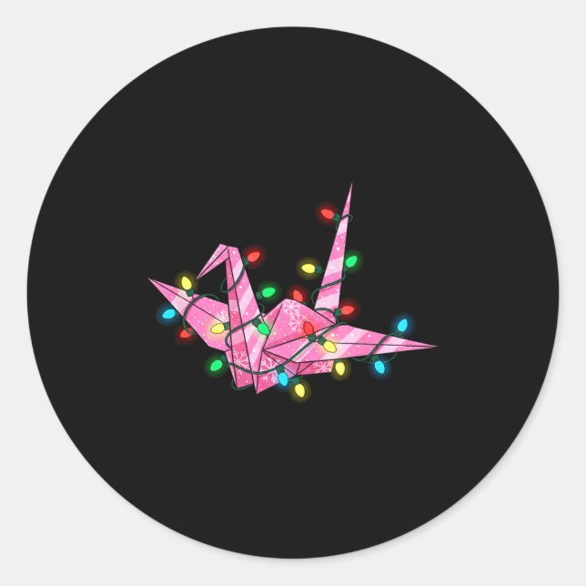 Adesivo Redondo Funny Origami Christmas Graphics Lights Lover  (Frente)