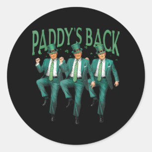 Adesivo Redondo Funny Paddys Back Trump Dancing