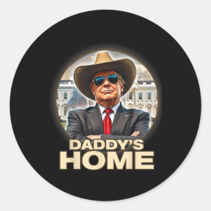 Adesivo Redondo Funny Pai Home Trump Ganhou 45 47 Pegando America