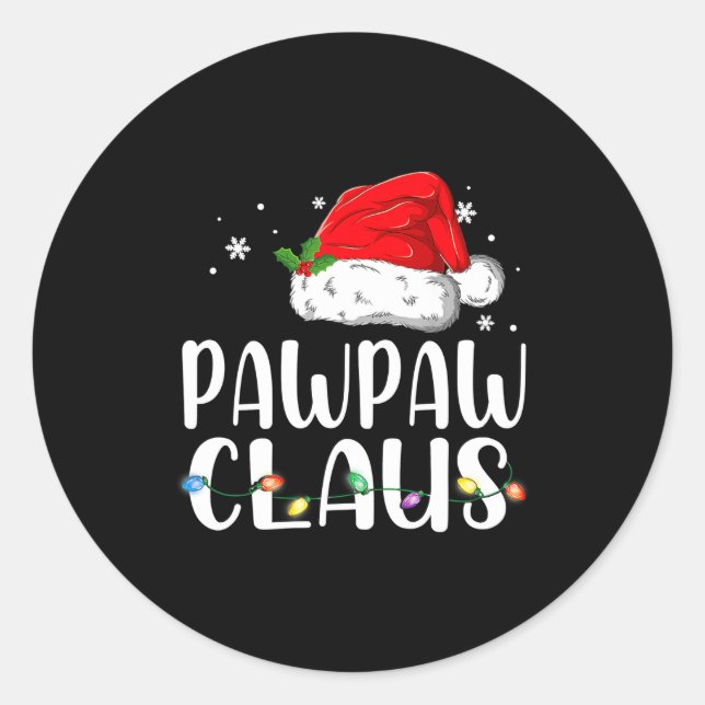 Adesivo Redondo Funny Pawpaw Claus Christmas Pajamas Santa  (Frente)