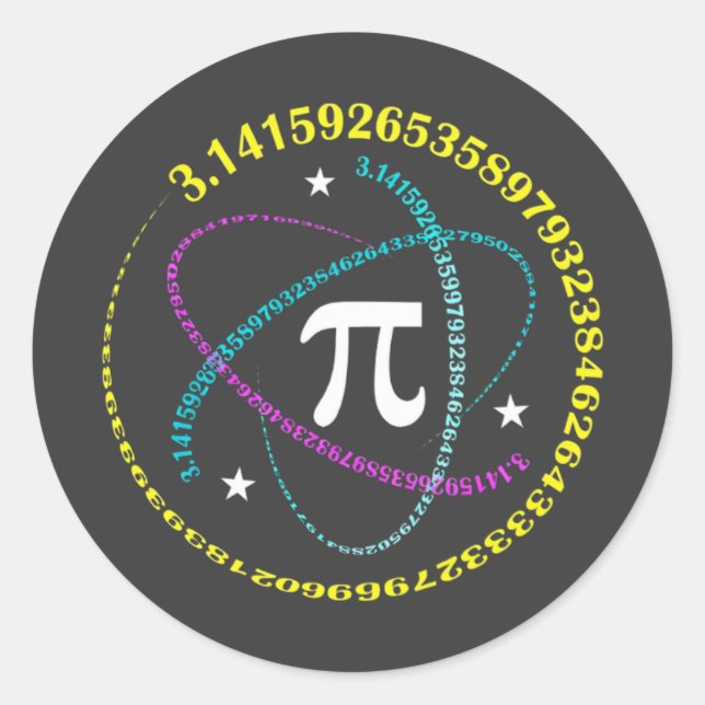 Adesivo Redondo Funny Pi Day  with Pie – Math Lover Gift (Frente)