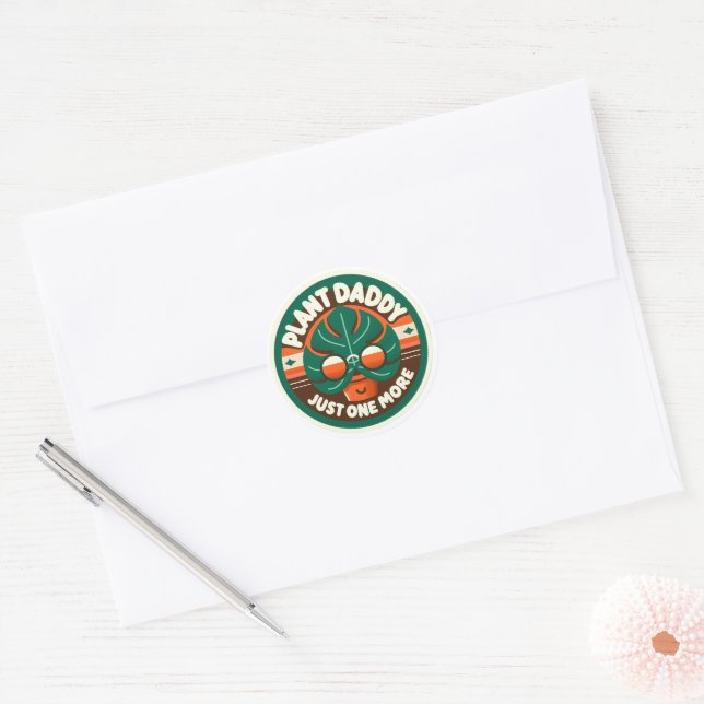 Adesivo Redondo Funny Plant Daddy Sticker - Just One More Monstera (Envelope)