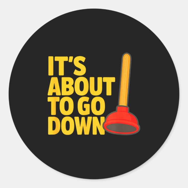 Adesivo Redondo Funny Plumber Art Plumber Pefitters Plunger Humor  (Frente)