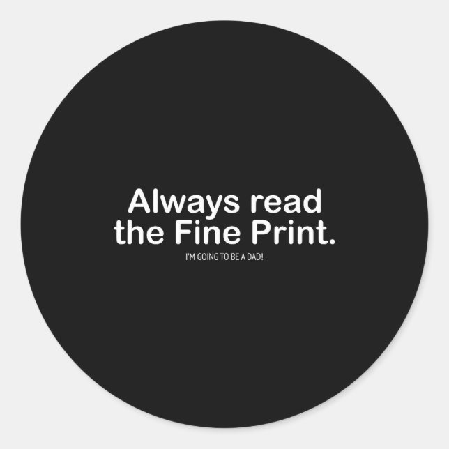 Adesivo Redondo Funny Pregnancy Announcemen For New Dads  (Frente)