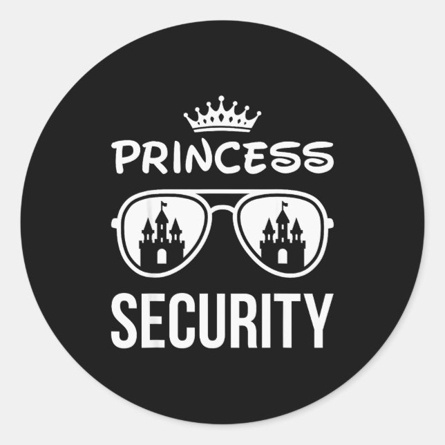 Adesivo Redondo Funny Princess Security Design Castle Sungles Fami (Frente)