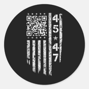Adesivo Redondo Funny Qr Ele é o Ck Presidente Trump Code