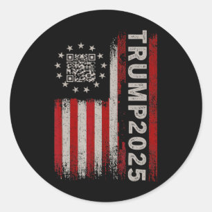 Adesivo Redondo Funny Qr Presidente Trump 4547 Tee Trump Dancing C