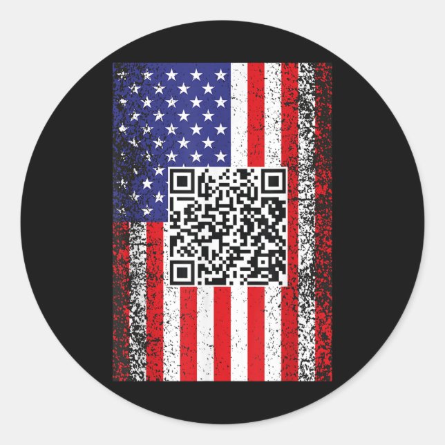 Adesivo Redondo Funny Qr Presidente Trump Code Dance (Frente)